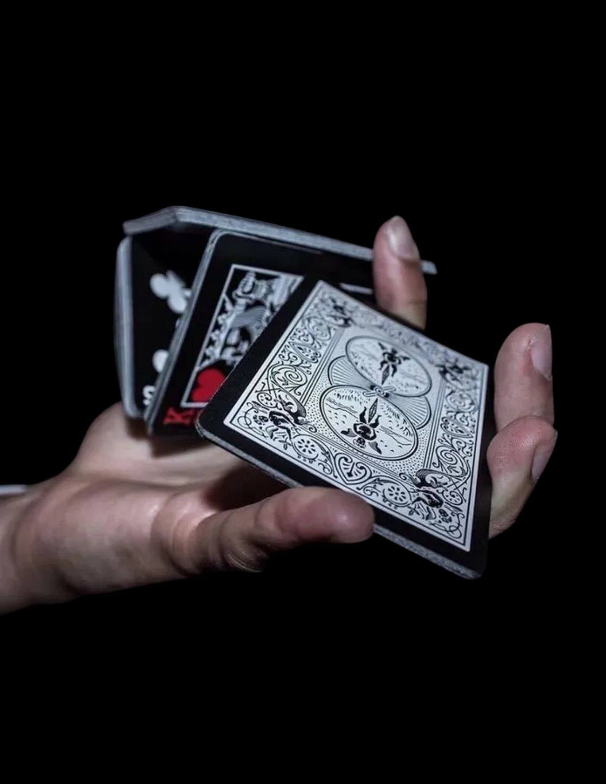 Card box sleight of hand up close